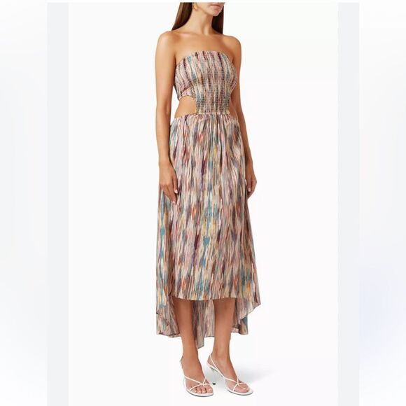 MISA Myka Ikat Strapless Cutout Smocked Cotton Blend Dress Size XS NWT $ 415.00 - Picture 2 of 6